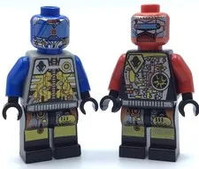LEGO LOT OF 2 UFO Droid - Blue & Red Techdroid SPACE MINIFIGURES