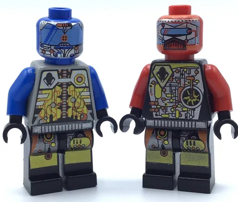 LEGO LOT OF 2 UFO Droid - Blue & Red Techdroid SPACE MINIFIGURES
