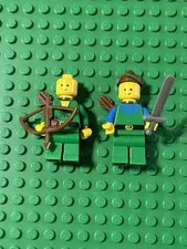 LEGO forestmen lot of 2! cas136 blue torso with weapons and accessories