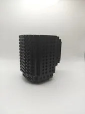 Black Build On Brick Mug Coffee Cup Lego Compatible Gift Desk Organizer Men Kids