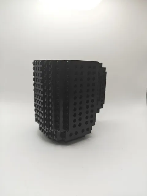 Black Build On Brick Mug Coffee Cup Lego Compatible Gift Desk Organizer Men Kids
