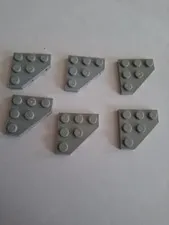 No 401 6x Lego Plate 3x3 Slant Corner 2450 Light Grey