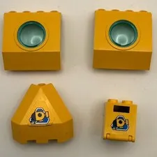 LEGO Submarine Parts Lot 6441 6442 Yellow Porthole Panels Aquazone Vintage