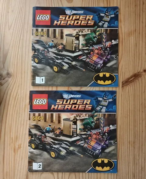 LEGO 6864 Batmobile & Two Face Chase Instructions Books 1 & 2 - Nice!