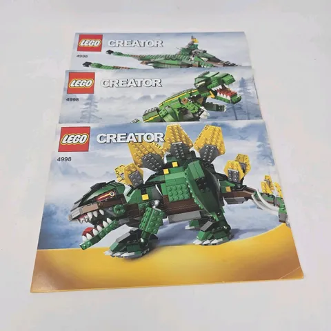 LEGO Creator 4998 Pterodactyl T-Rex Stegosaurus Instruction Manuals Only