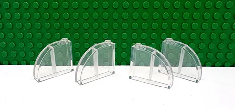 Lego 4 Trans Clear 4x1x2 2/3 Curved Smooth Slope brick block NEW