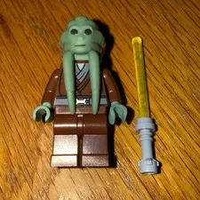 Lego Star Wars Minifigure - Kit Fisto (From Set 7661) With Lightsaber
