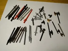 LEGO Minifigure Weapons Lot, Pieces Medieval swords, axe Spear Lance