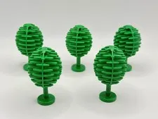 Lego Lot of 5 Green Plant, Tree Round inv.570