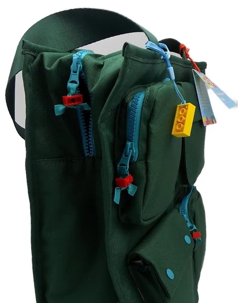 Geniune Lego Weekender Tote Bag ,Ext. Pockets  real Lego  Handle Charm