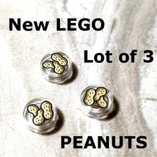 New LEGO Peanuts Shelled in Shell Printed Tile Lot of 3 Plant Seed Food Root Veg