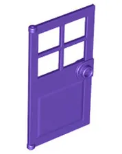 LEGO Dark Purple Door 1 x 4 x 6 with 4 Panes and Stud Handle 60623 Used Genuine