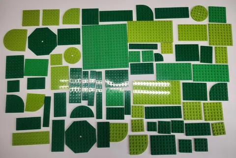 LEGO Lot 70 Baseplates Mix Bulk Lot Plates Base City Friends Bright Green Lime