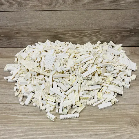 6+ lbs LEGO/Mega Bulk Lot – WHITE - Bricks, Plates, Random Pieces - All White