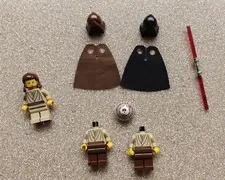 LEGO Star Wars Vintage Qui-Gon Jinn Jedi Knight Minifigure jedi lightsaber hood