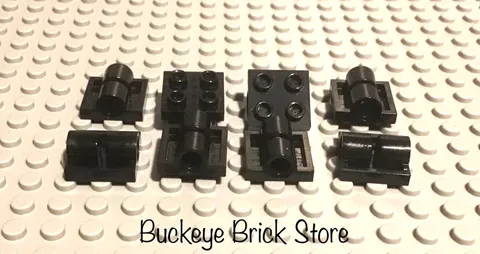 LEGO 8 Part 2817 Black Plate, Modified 2x2 With Pin Holes