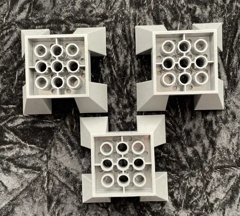 LEGO Slope, Inverted 65 6x6x2 Quad with Cutouts 30373 - Dark Gray x3