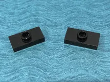 LEGO PART 3794a MODIFIED 1x2 PLATE WITH 1 STUD WITHOUT GROOVE 2 PIECES (BLACK)