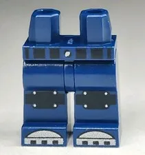 NEW LEGO® Minifigure Legs Dark Blue Black Belt Silver Shoes Black Knee Pads Part