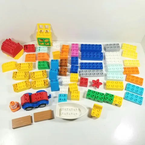 LEGO DUPLO 65 pcs BULK LOT Mixed Colors Bricks Specialty Parts Car Boat Wood Eye