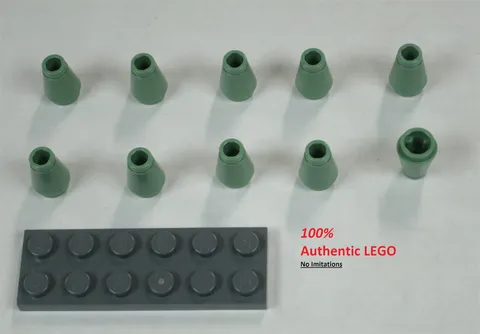 LEGO NEW 1x1 Sand Green Cone (10x) 6134280 Brick 59900