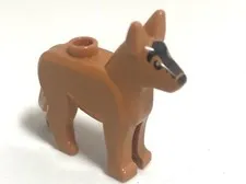 Lego Animal, Alsatian German Shepherd DOG With Dark Brown Muzzle Pattern