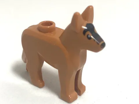 Lego Animal, Alsatian German Shepherd DOG With Dark Brown Muzzle Pattern