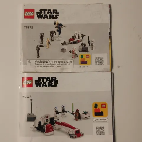 LEGO Star Wars Illustrated Instruction Manual Lot Of 2  75372 And 75378