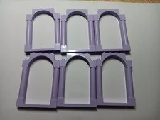 LEGO BULK LOT 6 LAVENDER DOOR FRAME 1X6X7 PILLARS & TOP ARCH #40066