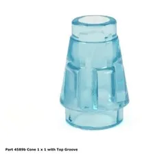 LEGO Trans-Light Blue 1x1 Cone (4589b) - 100 New Pieces - Building Bricks
