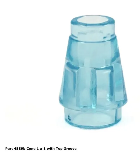 LEGO Trans-Light Blue 1x1 Cone (4589b) - 100 New Pieces - Building Bricks