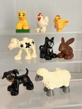 Lego Duplo Farm Animal Lot of 8-cow Cat Sheep Rabbit Chicken Bird Dog Lot