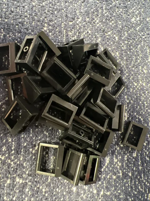 LEGO 2432 Black Tile, Modified 1 x 2 with Bar Handle 29 Pieces