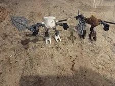 LEGO Bionicle Rahaga Lot 4870 Kualus White Complete & 4869 Pouks Brown
