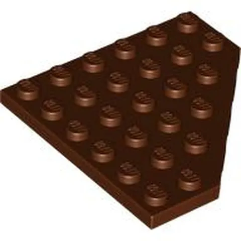 LEGO Reddish Brown Wedge, Plate 6 x 6 Cut Corner 6106 Used Genuine