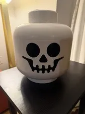 LEGO Storage Head Container - White Skull Face Storage Head