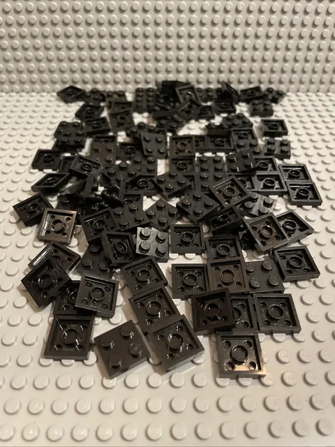LEGO Black 2x2 Plate (3022), Lot Of 100