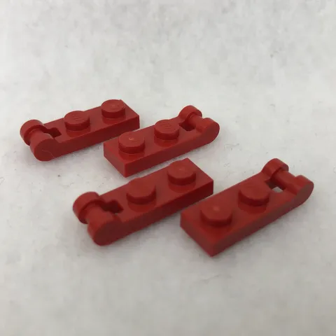 LEGO 60478 Red Plate, Modified 1 x 2 with Bar Handle on End (x4)