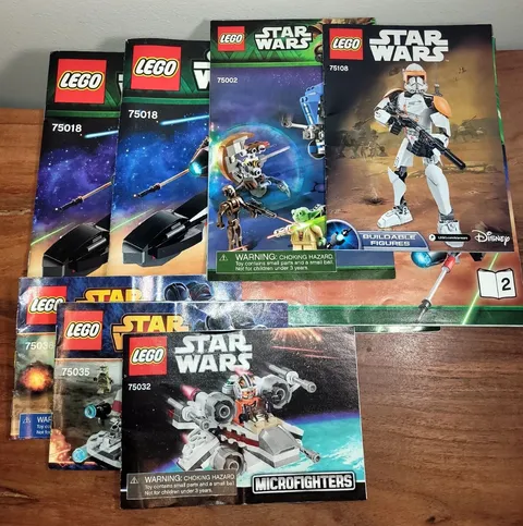 Lego Star Wars Instruction Manuals lot 75018 75032 75035 and More