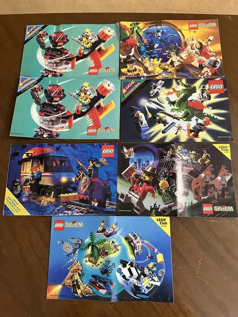 Lego Lot (7) Catalog Booklet Insert Vintage 90s Castle Knights Pirates Space
