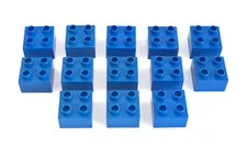 LEGO Duplo Blue 2x2 Bricks Bulk Lot of 13 Replacement Blocks + BONUSES!