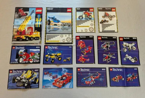 Vintage LEGO Tecnic Instruction Manual Lot Various Sets