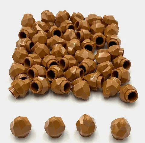 Lego 50 New Medium Nougat Rocks 1 1/3 x 1 1/3 x 1 Parts