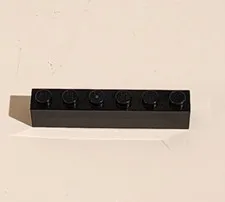 Lego Black Brick 1 x 6 Part Piece