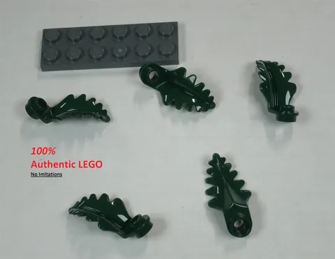 LEGO NEW 1x1 Dark Green Plant Curved Upright Leaf (5x) 6447541 Brick 2682