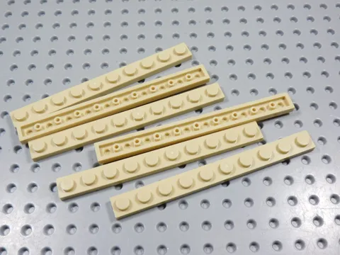LEGO Lot of 6 Tan 1x10 Plates BD