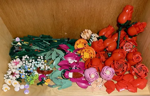 Lego Botanical Lot Roses Flowers Stems Leaves 1.5 Lbs