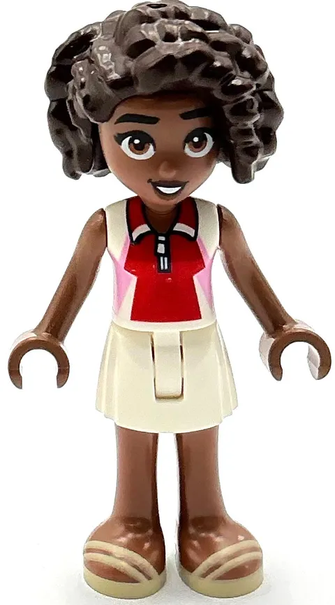 Lego New Minifigure Friends Aliya Bright Pink Red and White Sleeveless Shirt