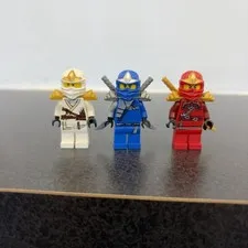 Lego Ninjago ZX Minifigure Kai Zane Jay Genuine Armor w/ 3 Swords Lot Of 3