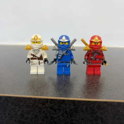 Lego Ninjago ZX Minifigure Kai Zane Jay Genuine Armor w/ 3 Swords Lot Of 3